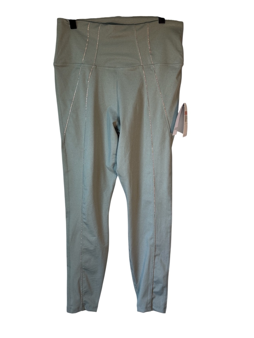 NWT $65 Nike Yoga Women's High-Waisted 7/8 Metallic Trim Leggings Grey large